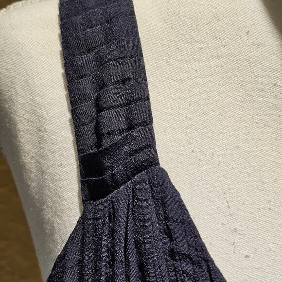 Frisky S Navy Sleeveless Mini Dress Empire Waist Rosette Boho Cottagecore Y2K - Picture 12 of 12